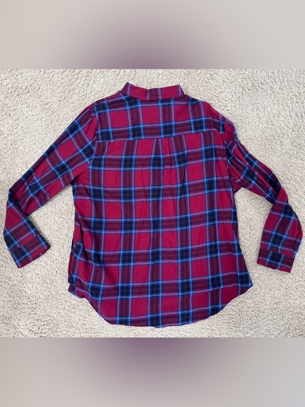 Old Navy Red and Blue Plaid Button-Up Shirt - Picture 2 of 4